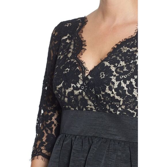 NWT ELIZA J BLACK SCALLOPED LACE BODICE DRESS SIZE 10 - Picture 6 of 11